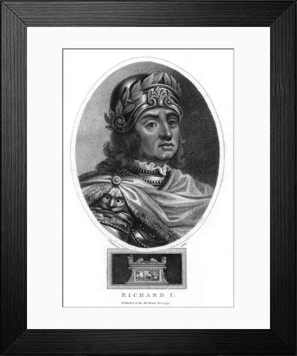 Framed Print : Richard I King of England, (1799). Artist: J Chapman Framed Print : Richard I King of England, (1799). Artist: J Chapman