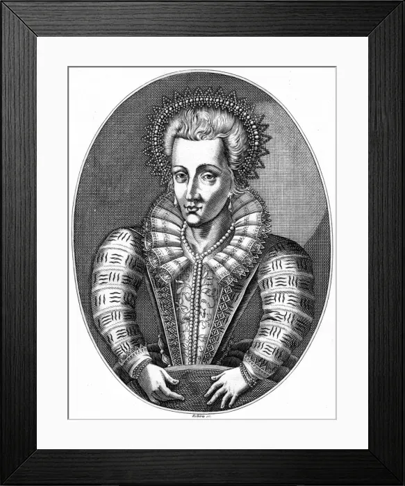 Framed Print : Anne of Denmark, queen consort of King James I. Artist: Roberts Framed Print : Anne of Denmark, queen consort of King James I. Artist: Roberts