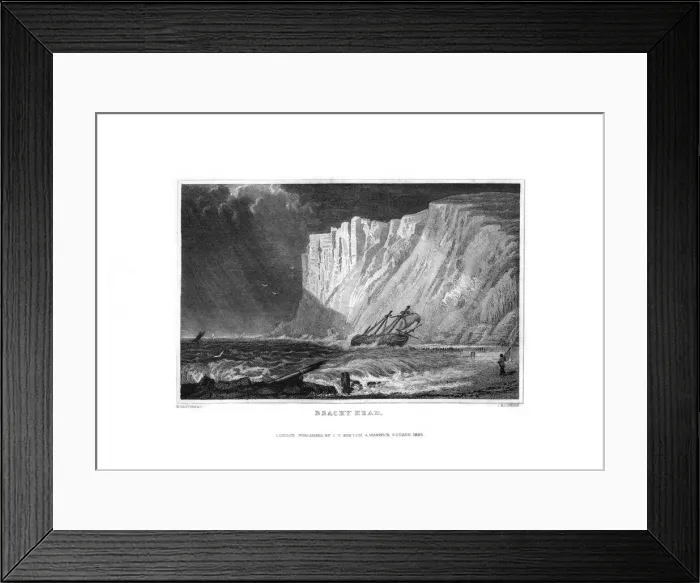 Framed Print : Beachy Head, East Sussex, 1829. Artist: J Rogers Framed Print : Beachy Head, East Sussex, 1829. Artist: J Rogers