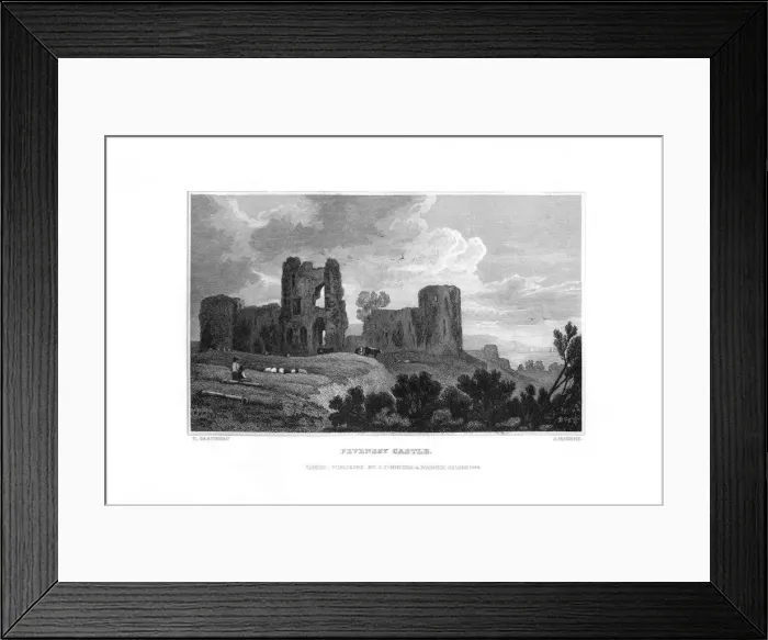 Framed Print : Pevensey Castle, Pevensey, East Sussex, 1829. Artist: J Rogers Framed Print : Pevensey Castle, Pevensey, East Sussex, 1829. Artist: J Rogers