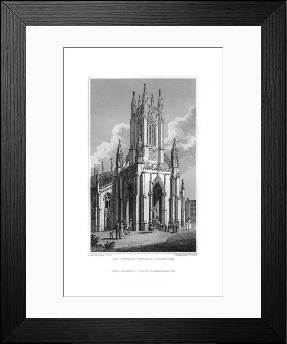 Framed Print : St Peters Church, Brighton, East Sussex, 1829. Artist: J Rogers