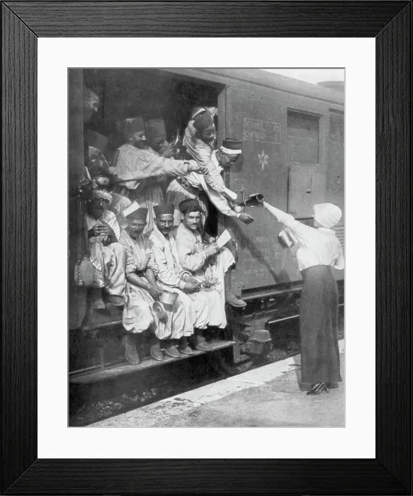 Framed Print : Turkish riflemen en route to the front by train, 1914 Framed Print : Turkish riflemen en route to the front by train, 1914