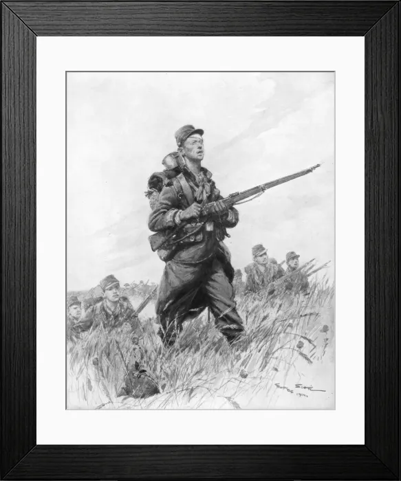 Framed Print : And now... Advance !, 1914, (1926).Artist: Georges Bertin Scott Framed Print : And now... Advance !, 1914, (1926).Artist: Georges Bertin Scott