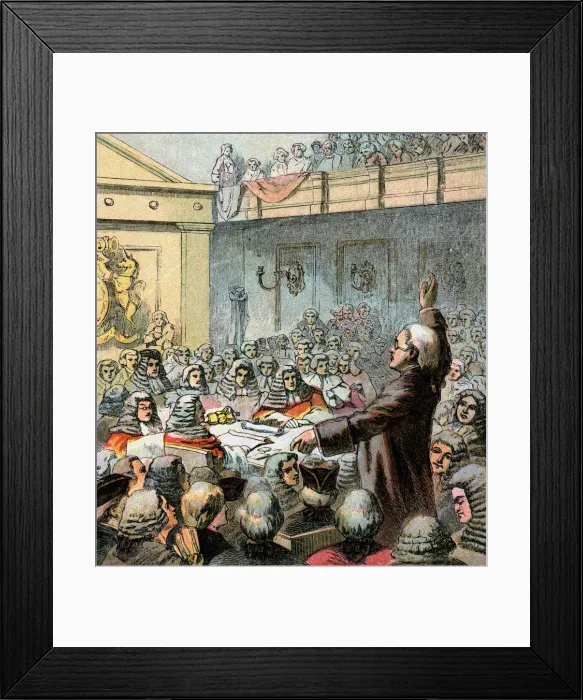 Framed Print : Burke, the Great Orator, 18th century (c1850s) Framed Print : Burke, the Great Orator, 18th century (c1850s)