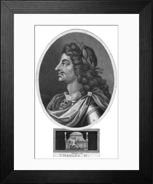 Framed Print : Charles II, King of England, Scotland and Ireland, (19th century). Artist: J Chapman Framed Print : Charles II, King of England, Scotland and Ireland, (19th century). Artist: J Chapman