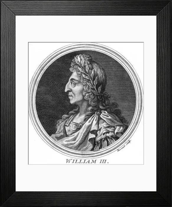 Framed Print : William III, King of England, Scotland and Ireland. Artist: Ravenet Framed Print : William III, King of England, Scotland and Ireland. Artist: Ravenet