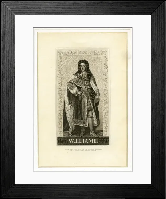 Framed Print : William III, King of England, Scotland and Ireland, (19th century). Artist: William Home Lizars Framed Print : William III, King of England, Scotland and Ireland, (19th century). Artist: William Home Lizars