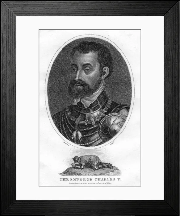 Framed Print : Charles V, Holy Roman Emperor, (1807). Artist: J Chapman Framed Print : Charles V, Holy Roman Emperor, (1807). Artist: J Chapman