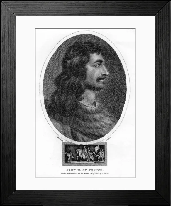 Framed Print : John II, King of France, (1805). Artist: J Chapman Framed Print : John II, King of France, (1805). Artist: J Chapman