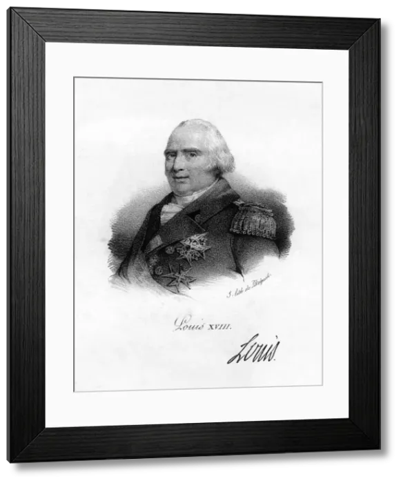 Framed Print : Louis XVIII, King of France, 19th century. Artist: Delpech Framed Print : Louis XVIII, King of France, 19th century. Artist: Delpech
