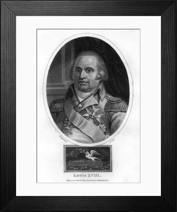 Framed Print : Louis XVIII, King of France, 1820. Artist: J Chapman Framed Print : Louis XVIII, King of France, 1820. Artist: J Chapman