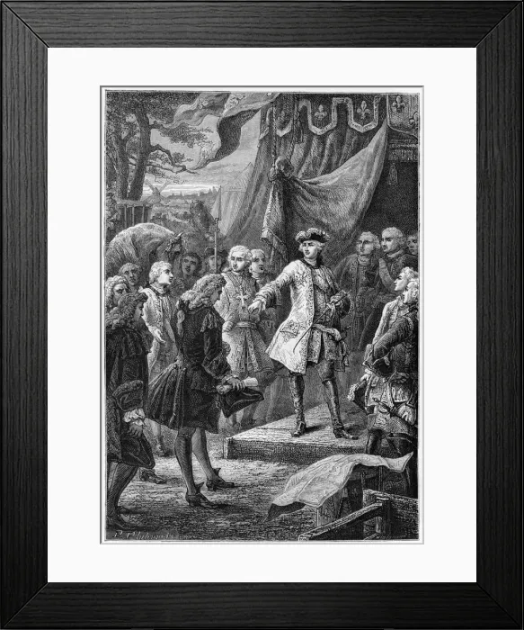 Framed Print : Louis XV, King of France and the Ambassador of Netherlands, (19th century) Framed Print : Louis XV, King of France and the Ambassador of Netherlands, (19th century)