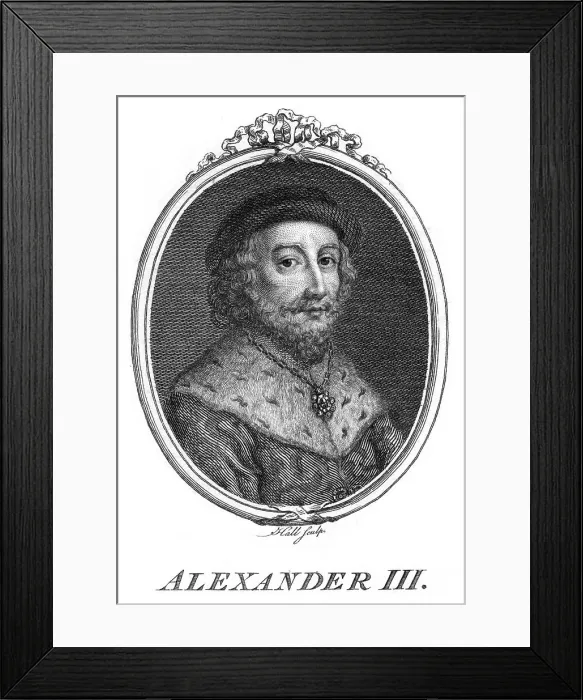 Framed Print : Alexander III, King of Scotland. Artist: Hall Framed Print : Alexander III, King of Scotland. Artist: Hall