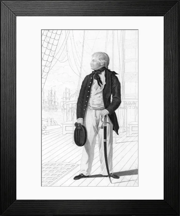 Framed Print : Prince William Henry as a midshipman on board the Prince George, (1831). Artist: R Page Framed Print : Prince William Henry as a midshipman on board the Prince George, (1831). Artist: R Page