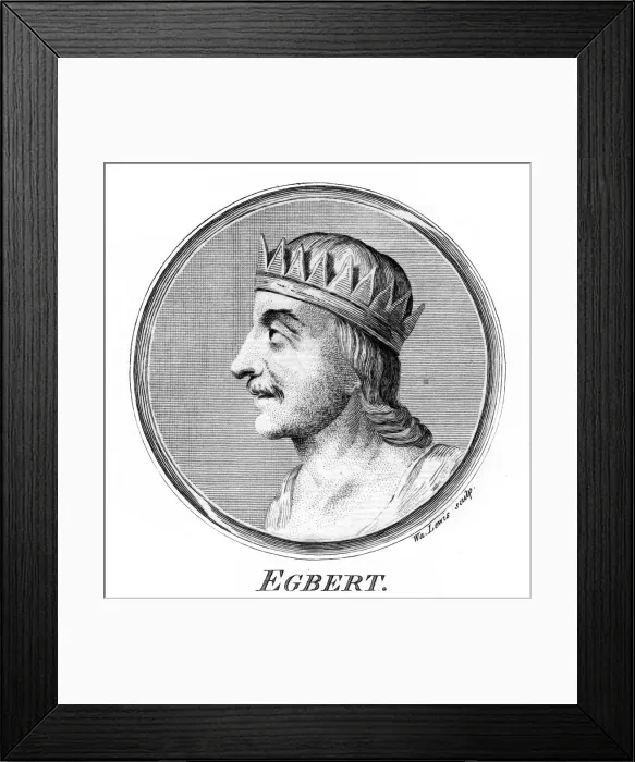 Framed Print : King Egbert of Wessex, first king of all England. Artist: W Lewis Framed Print : King Egbert of Wessex, first king of all England. Artist: W Lewis