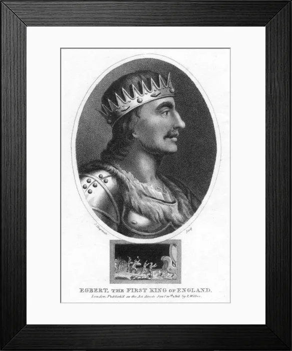 Framed Print : King Egbert of Wessex, first king of all England, (1803). Artist: J Chapman Framed Print : King Egbert of Wessex, first king of all England, (1803). Artist: J Chapman