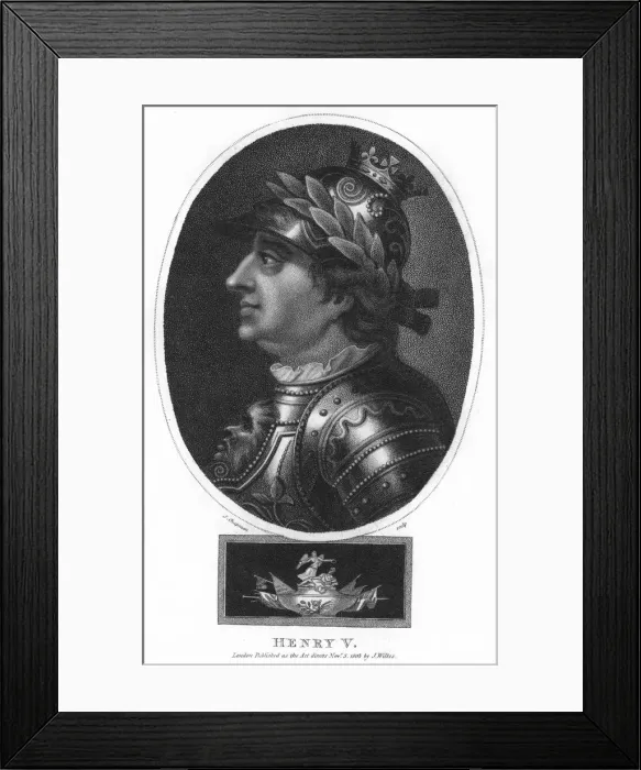 Framed Print : Henry V, King of England, (1803). Artist: J Chapman Framed Print : Henry V, King of England, (1803). Artist: J Chapman