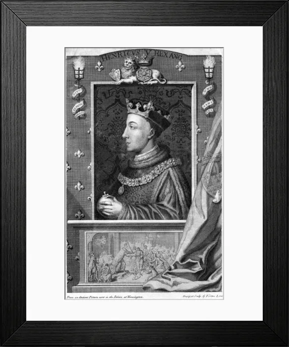 Framed Print : Henry V, King of England. Artist: George Vertue Framed Print : Henry V, King of England. Artist: George Vertue