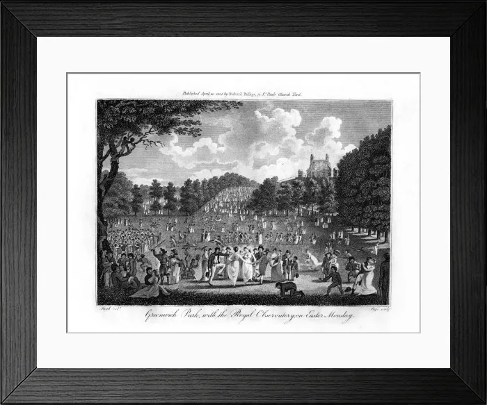 Framed Print : Greenwich Park, with the Royal Observatory, on Easter Monday, London, 1804 Framed Print : Greenwich Park, with the Royal Observatory, on Easter Monday, London, 1804