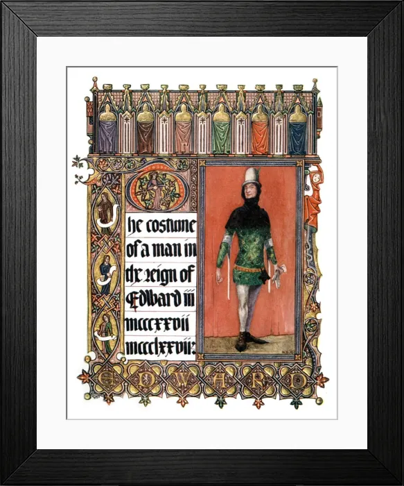 Framed Print : The costume of a man in the reign of Edward III, (1909) Framed Print : The costume of a man in the reign of Edward III, (1909)