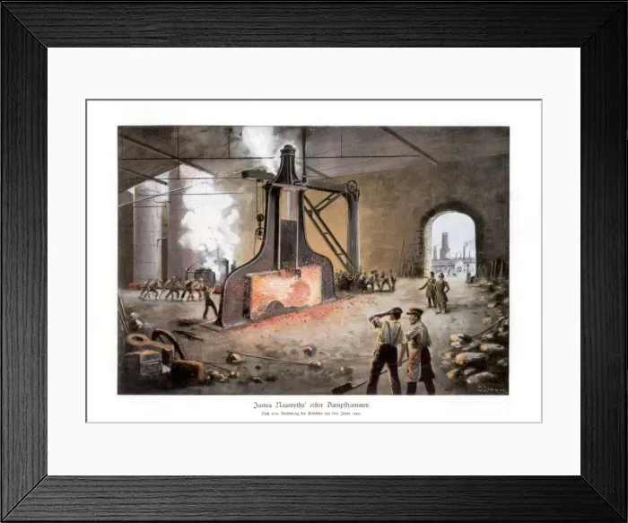 Framed Print : James Nasmyths steam hammer, 1900. Artist: E Zimmer Framed Print : James Nasmyths steam hammer, 1900. Artist: E Zimmer