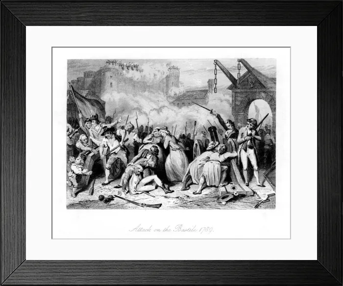 Framed Print : Attack on the Bastille, 1789, (1845) Framed Print : Attack on the Bastille, 1789, (1845)