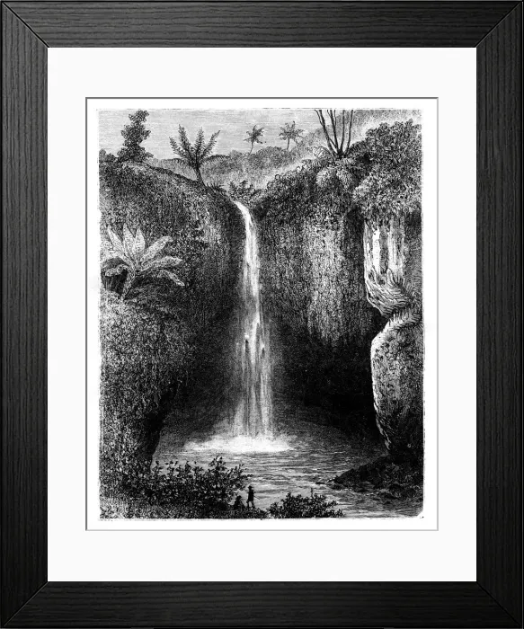 Framed Print : Fall of the river, Tondano, Indonesia, 19th century. Artist: Hubert Clerget Framed Print : Fall of the river, Tondano, Indonesia, 19th century. Artist: Hubert Clerget