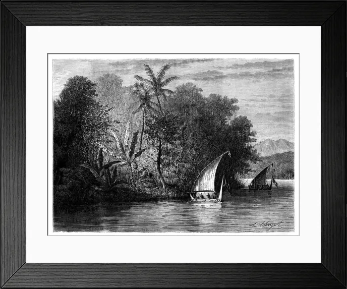 Framed Print : A sight at Celebes, Indonesia, 19th century. Artist: Hubert Clerget Framed Print : A sight at Celebes, Indonesia, 19th century. Artist: Hubert Clerget
