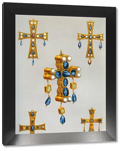 Gold crosses of a king of the Goths, 7th century, (1870). Artist: Franz Kellerhoven