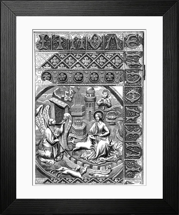 Framed Print : The mystical chase of the unicorn, which has taken refuge in the lap of the virgin, 15th century, (1 Framed Print : The mystical chase of the unicorn, which has taken refuge in the lap of the virgin, 15th century, (1