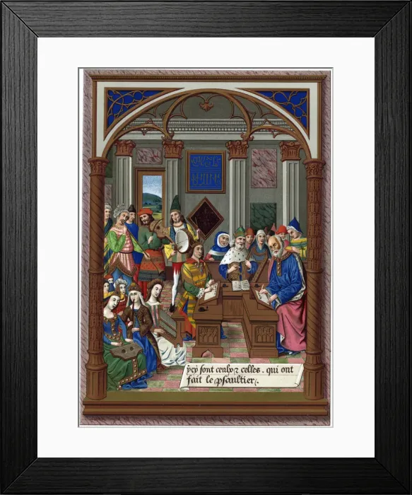 Framed Print : King Rene and his Musical Court, 15th century, (1870). Artist: Firmin, Didot & Co Framed Print : King Rene and his Musical Court, 15th century, (1870). Artist: Firmin, Didot & Co
