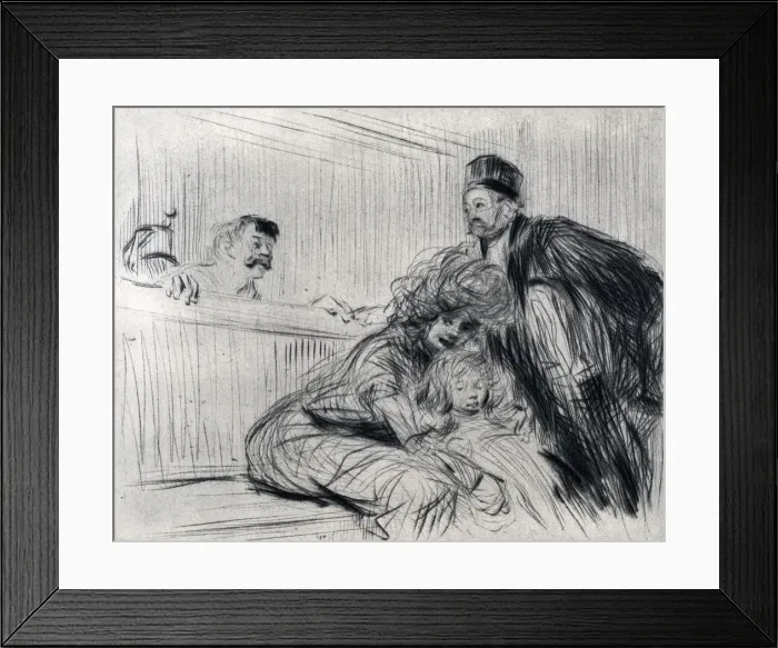 Framed Print : The Lawyer Speaking with the Prevenu, 1925. Artist: Jean Louis Forain