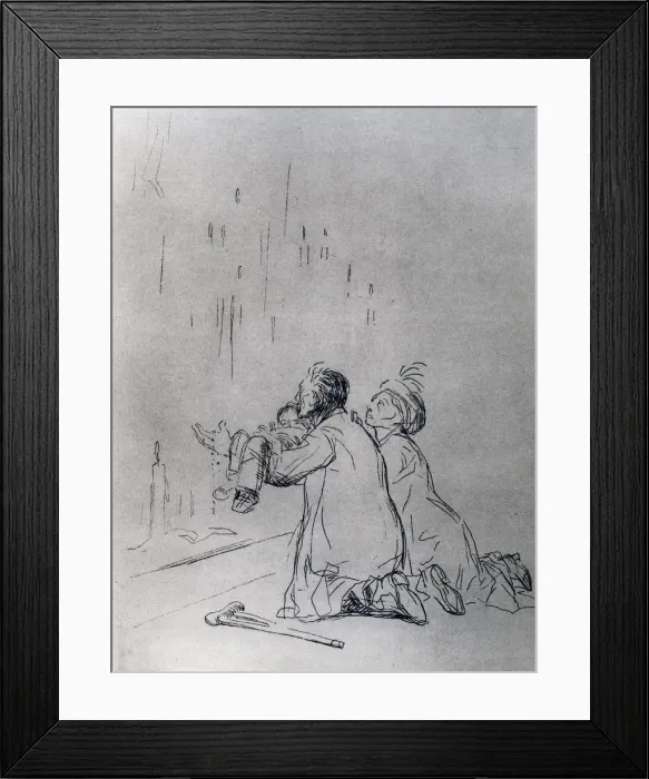 Framed Print : Entreaty in front of the Cave, 1925. Artist: Jean Louis Forain Framed Print : Entreaty in front of the Cave, 1925. Artist: Jean Louis Forain