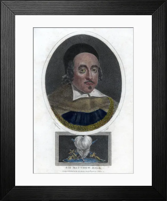 Framed Print : Sir Matthew Hale, 17th century Lord Chief Justice of England, (1808). Artist: J Chapman Framed Print : Sir Matthew Hale, 17th century Lord Chief Justice of England, (1808). Artist: J Chapman