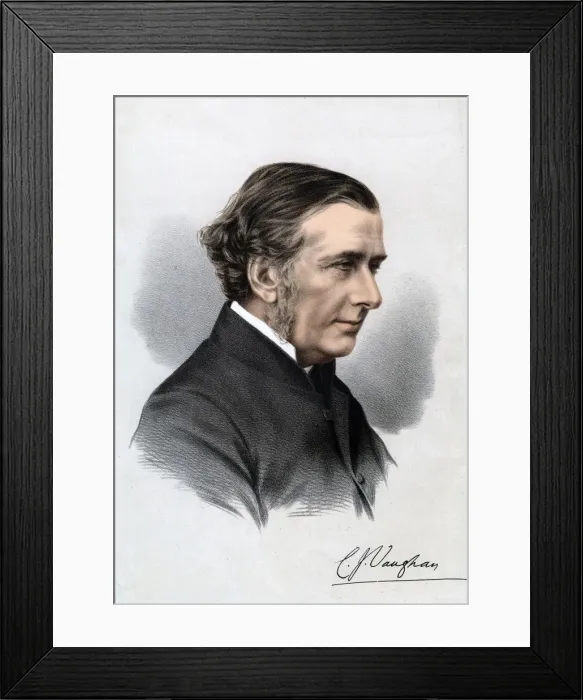 Framed Print : Reverend Charles John Vaughan, Harrow Headmaster and Dean of Llandaff, 19th century Framed Print : Reverend Charles John Vaughan, Harrow Headmaster and Dean of Llandaff, 19th century