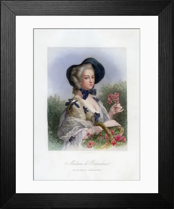Framed Print : Madame de Pompadour as the beautiful gardener Framed Print : Madame de Pompadour as the beautiful gardener