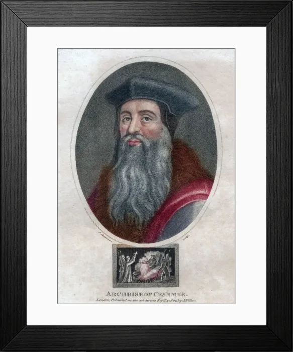 Framed Print : Thomas Cranmer, Archbishop of Canterbury, (1802). Artist: J Chapman Framed Print : Thomas Cranmer, Archbishop of Canterbury, (1802). Artist: J Chapman