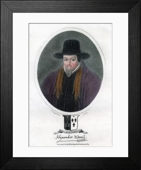 Framed Print : Alexander Nowell, English clergyman and theologian, (1819). Artist: J Chapman Framed Print : Alexander Nowell, English clergyman and theologian, (1819). Artist: J Chapman