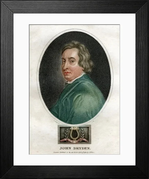 Framed Print : John Dryden, 17th century English dramatist and Poet Laureate, (1803). Artist: J Chapman Framed Print : John Dryden, 17th century English dramatist and Poet Laureate, (1803). Artist: J Chapman