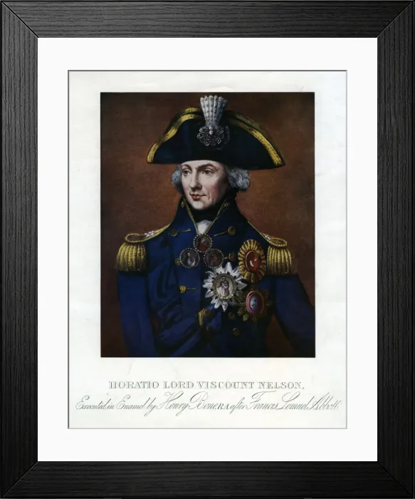 Framed Print : Horatio Nelson, 1st Viscount Nelson, English naval commander. Artist: Henry Bone Framed Print : Horatio Nelson, 1st Viscount Nelson, English naval commander. Artist: Henry Bone
