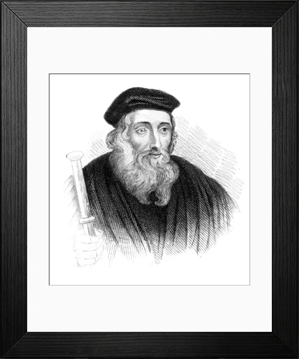 Framed Print : John Wycliffe, 14th century English theologian and religious reformer, (c1850) Framed Print : John Wycliffe, 14th century English theologian and religious reformer, (c1850)