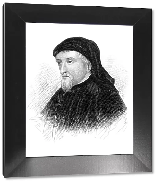 Geoffrey Chaucer, 14th century English author, poet, philosopher, bureaucrat, and diplomat, (c1850)