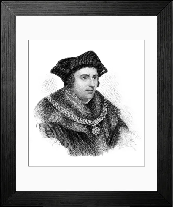 Framed Print : Saint Sir Thomas More, English politician, scholar and martyr, (c1850) Framed Print : Saint Sir Thomas More, English politician, scholar and martyr, (c1850)