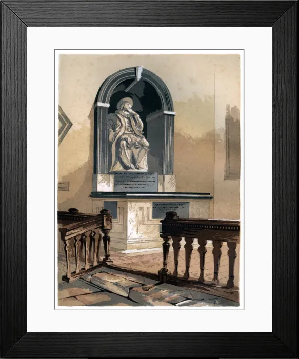 Framed Print : Monument to Francis Bacon, in St Michaels Church near St Albans, Hertfordshire, c1850 Framed Print : Monument to Francis Bacon, in St Michaels Church near St Albans, Hertfordshire, c1850