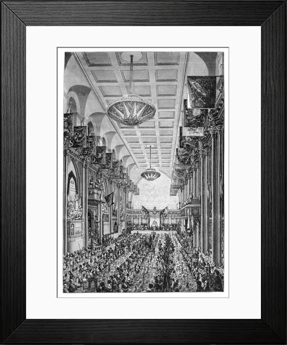 Framed Print : Banquet for the Queen at the Guildhall, London, 1837, (1900) Framed Print : Banquet for the Queen at the Guildhall, London, 1837, (1900)