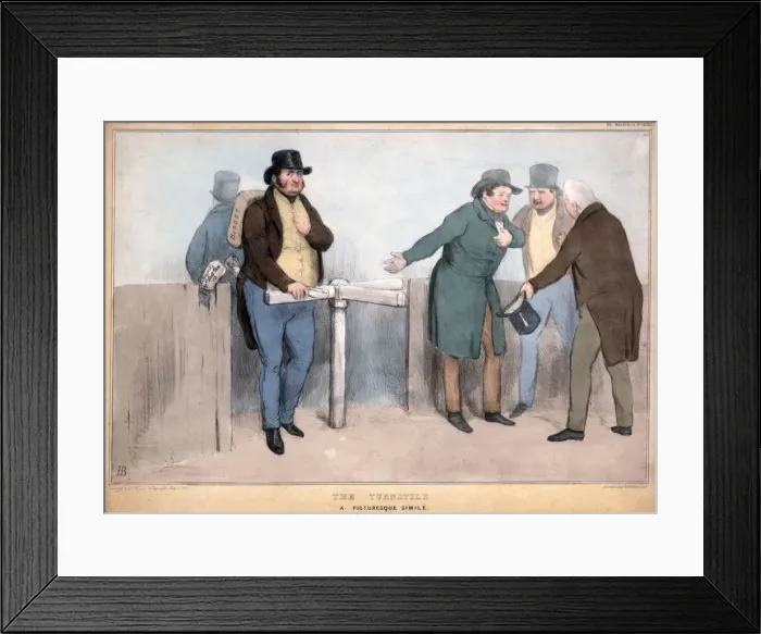 Framed Print : The Turnstile, A Picturesque Simile, 19th century. Artist: John Doyle Framed Print : The Turnstile, A Picturesque Simile, 19th century. Artist: John Doyle