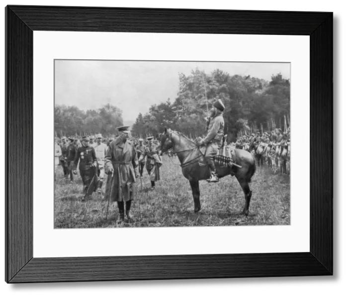 Framed Print : Lord Kitchener inspecting Algerian troops, France, World War I, 16 August 1915 Framed Print : Lord Kitchener inspecting Algerian troops, France, World War I, 16 August 1915