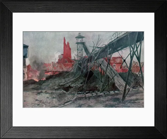 Framed Print : The Mines of Lievin: Calonne Pit, Artois, France, World War I, 1915. Artist: Francois Flameng Framed Print : The Mines of Lievin: Calonne Pit, Artois, France, World War I, 1915. Artist: Francois Flameng