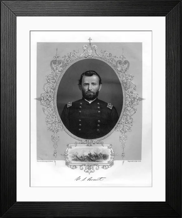 Framed Print : Ulyssess Grant, American general and 18th President of the United States, 1862-1867. Artist: Brady Framed Print : Ulyssess Grant, American general and 18th President of the United States, 1862-1867. Artist: Brady