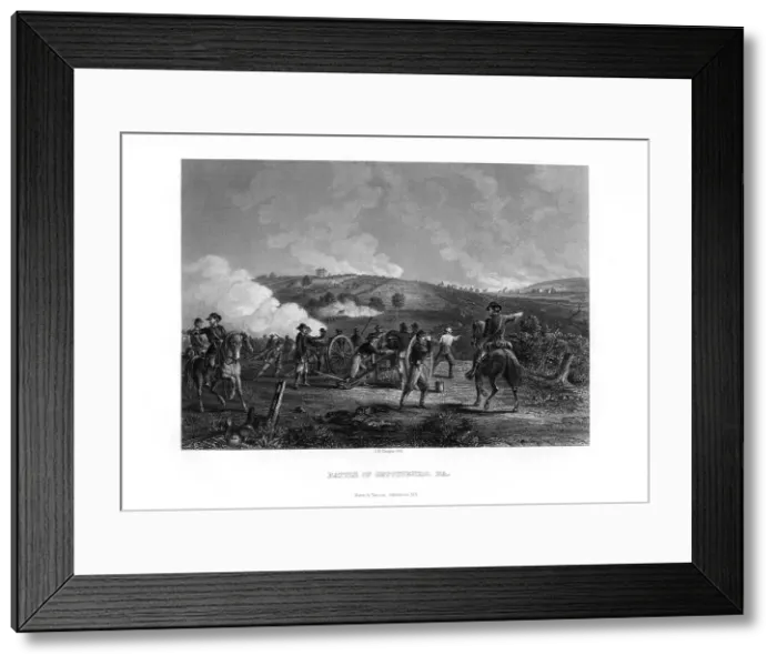 Framed Print : Battle of Gettysburg, Pennsylvania, 1st July to 3rd July 1863 (1862-1867). Artist: John R Chapin Framed Print : Battle of Gettysburg, Pennsylvania, 1st July to 3rd July 1863 (1862-1867). Artist: John R Chapin
